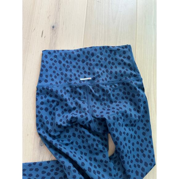 Aerie Printed Polka dot Leggins Size Small Blue Workout Athleisure Gym - Picture 4 of 4